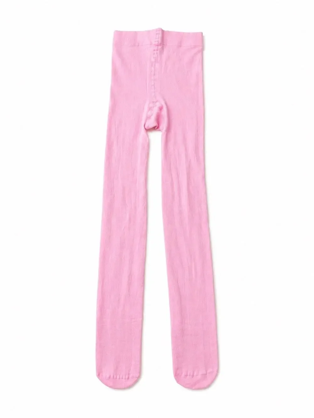 Girls Pink Sheer Knit Full-Foot Tights - Size 6/7